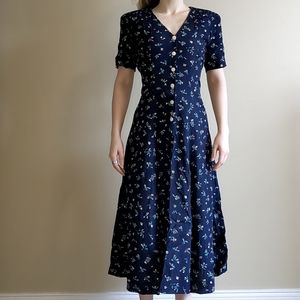 ❤️Host Pick❤️VINTAGE 80s Ed Michaels Floral Maxi Dress